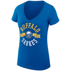 Buffalo Sabres G-III 4Her by Carl Banks Women's Super-Slim Fit Lightweight City Graphic V-Neck T-Shirt - Royal | US 200593343