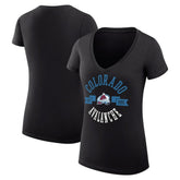 Colorado Avalanche G-III 4Her by Carl Banks Women's Super-Slim Fit Lightweight City Graphic V-Neck T-Shirt - Black | US 200593352