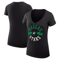 Dallas Stars G-III 4Her by Carl Banks Women's Super-Slim Fit Lightweight City Graphic V-Neck T-Shirt - Black | US 200593353
