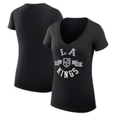Los Angeles Kings G-III 4Her by Carl Banks Women's Super-Slim Fit Lightweight City Graphic V-Neck T-Shirt - Black | US 200593355
