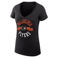 Philadelphia Flyers G-III 4Her by Carl Banks Women's Super-Slim Fit Lightweight City Graphic V-Neck T-Shirt - Black | US 200593359
