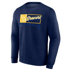Milwaukee Brewers Fanatics Focus Fleece Pullover Sweatshirt - Navy Pullover