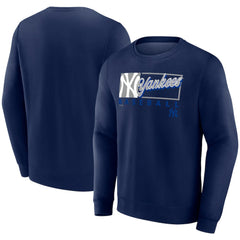 New York Yankees Fanatics Focus Fleece Pullover Sweatshirt - Navy Pullover