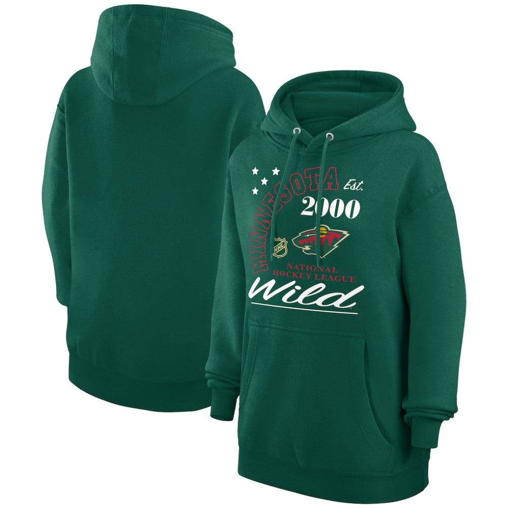 Minnesota Wild Starter Arch City Team Graphic Fleece Pullover Hoodie - Hunter Green | US 200594344