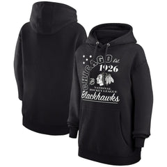 Chicago Blackhawks Starter Arch City Team Graphic Fleece Pullover Hoodie - Black | US 200594368