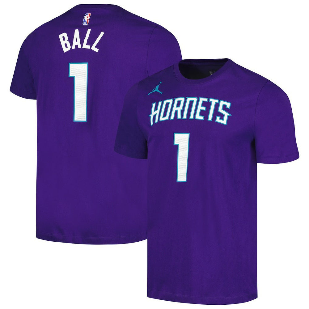 LaMelo Ball Charlotte Hornets Jordan Brand 2022/23 Statement Edition Name & Number T-Shirt Purple outlet