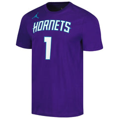 LaMelo Ball Charlotte Hornets Jordan Brand 2022/23 Statement Edition Name & Number T-Shirt Purple outlet