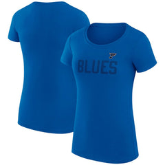 St. Louis Blues G-III 4Her by Carl Banks Women's Super-Slim Fit Lightweight Dot Print Team T-Shirt - Blue | US 200595193