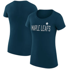 Toronto Maple Leafs G-III 4Her by Carl Banks Women's Super-Slim Fit Lightweight Dot Print Team T-Shirt - Navy | US 200595200