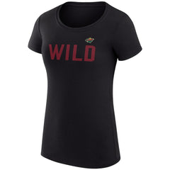 Minnesota Wild G-III 4Her by Carl Banks Women's Super-Slim Fit Lightweight Dot Print Team T-Shirt - Black | US 200595212