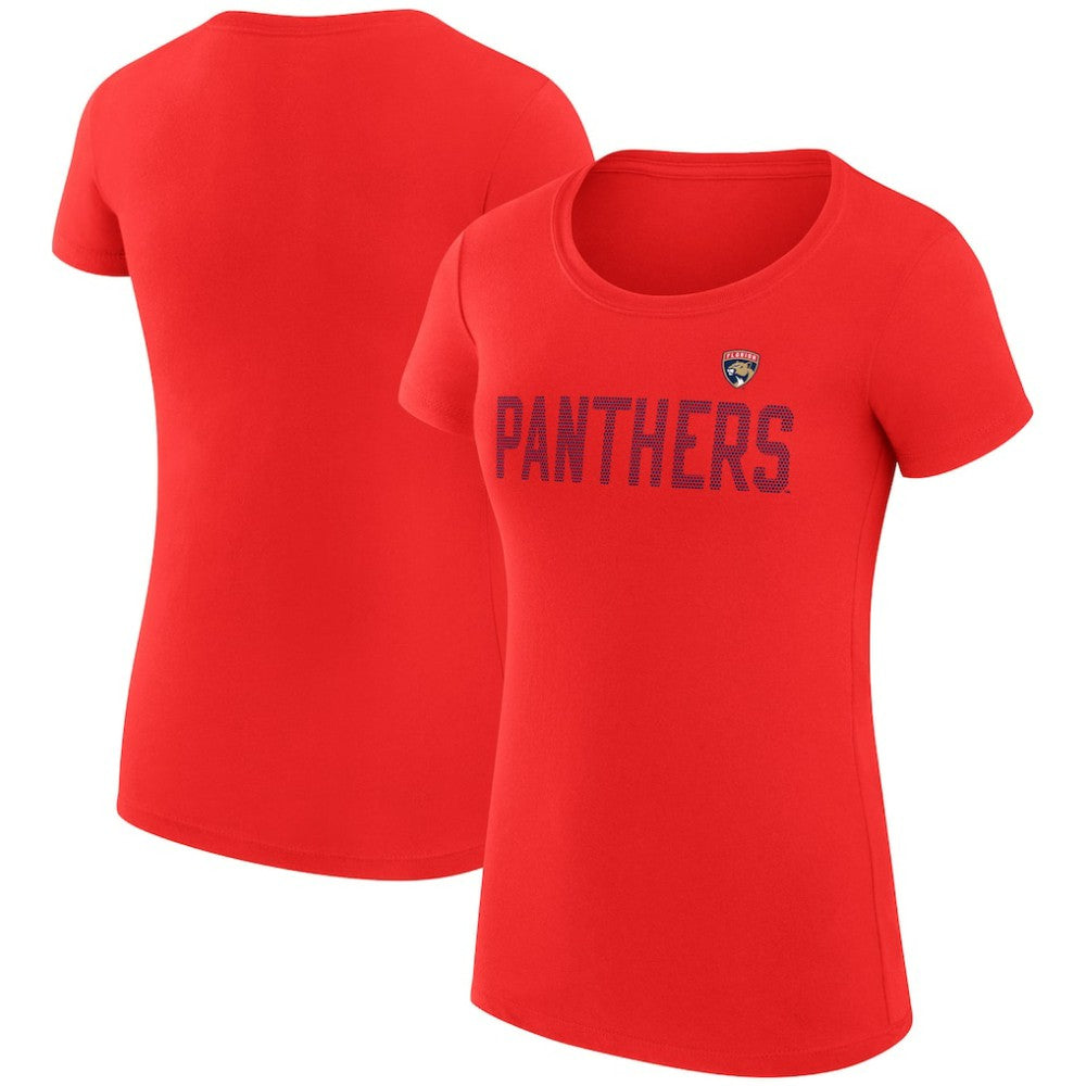 Florida Panthers G-III 4Her by Carl Banks Women's Super-Slim Fit Lightweight Dot Print Team T-Shirt - Red | US 200595225