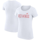 Detroit Red Wings G-III 4Her by Carl Banks Women's Super-Slim Fit Lightweight Dot Print Team T-Shirt - White | US 200595240