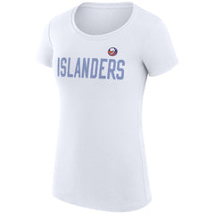 New York Islanders G-III 4Her by Carl Banks Women's Super-Slim Fit Lightweight Dot Print Team T-Shirt - White | US 200595248