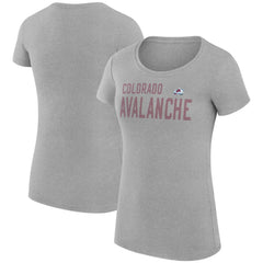 Colorado Avalanche G-III 4Her by Carl Banks Women's Super-Slim Fit Lightweight Dot Print Team T-Shirt - Heather Gray | US 200595269