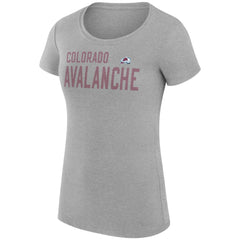 Colorado Avalanche G-III 4Her by Carl Banks Women's Super-Slim Fit Lightweight Dot Print Team T-Shirt - Heather Gray | US 200595269