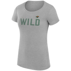 Minnesota Wild G-III 4Her by Carl Banks Women's Super-Slim Fit Lightweight Dot Print Team T-Shirt - Heather Gray | US 200595276
