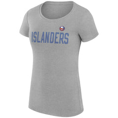 New York Islanders G-III 4Her by Carl Banks Women's Super-Slim Fit Lightweight Dot Print Team T-Shirt - Heather Gray | US 200595280