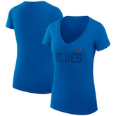 St. Louis Blues G-III 4Her by Carl Banks Women's Super-Slim Fit Lightweight Dot Print Team V-Neck T-Shirt - Blue | US 200595299
