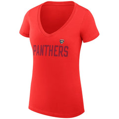 Florida Panthers G-III 4Her by Carl Banks Women's Super-Slim Fit Lightweight Dot Print Team V-Neck T-Shirt - Red | US 200595316