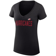 Carolina Hurricanes G-III 4Her by Carl Banks Women's Super-Slim Fit Lightweight Dot Print Team V-Neck T-Shirt - Black | US 200595324