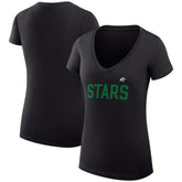 Dallas Stars G-III 4Her by Carl Banks Women's Super-Slim Fit Lightweight Dot Print Team V-Neck T-Shirt - Black | US 200595327