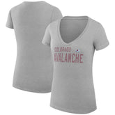Colorado Avalanche G-III 4Her by Carl Banks Women's Super-Slim Fit Lightweight Dot Print Team V-Neck T-Shirt - Heather Gray | US 200595345