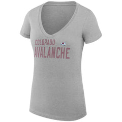 Colorado Avalanche G-III 4Her by Carl Banks Women's Super-Slim Fit Lightweight Dot Print Team V-Neck T-Shirt - Heather Gray | US 200595345