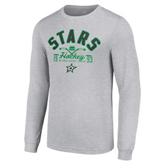 Dallas Stars Starter Puck Long Sleeve T-Shirt - Heather Gray | US 200597928