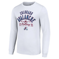 Colorado Avalanche Starter Puck Long Sleeve T-Shirt - White | US 200597933