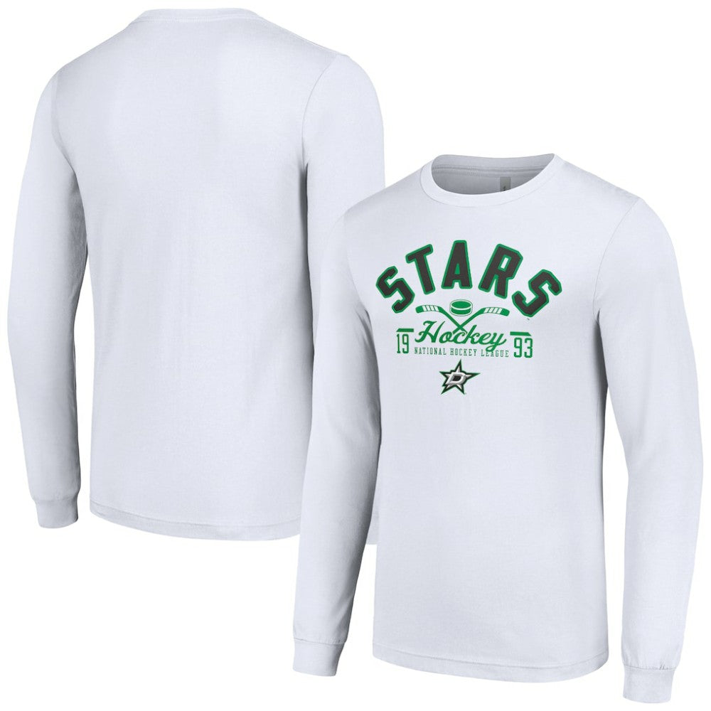 Dallas Stars Starter Puck Long Sleeve T-Shirt - White | US 200597937