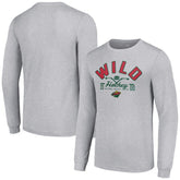 Minnesota Wild Starter Puck Long Sleeve T-Shirt - Heather Gray | US 200597938