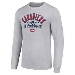 Montreal Canadiens Starter Puck Long Sleeve T-Shirt - Heather Gray | US 200597940