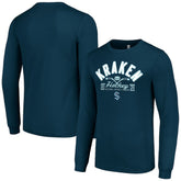 Seattle Kraken Starter Puck Long Sleeve T-Shirt - Deep Sea Blue | US 200597984