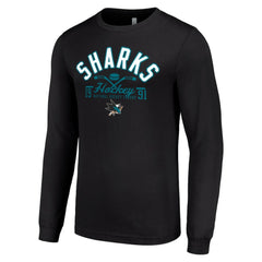 San Jose Sharks Starter Puck Long Sleeve T-Shirt - Black | US 200598014