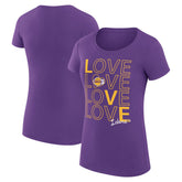 Los Angeles Lakers G-III 4Her by Carl Banks Women's Super-Slim Fit Lightweight Basketball Love T-Shirt Purple