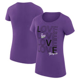 Sacramento Kings G-III 4Her by Carl Banks Women's Super-Slim Fit Lightweight Basketball Love T-Shirt Purple