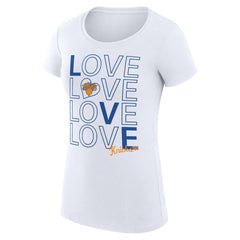 New York Knicks G-III 4Her by Carl Banks Women's Super-Slim Fit Lightweight Basketball Love T-Shirt White