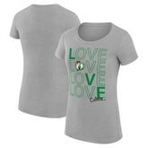 Boston Celtics G-III 4Her by Carl Banks Women's Super-Slim Fit Lightweight Basketball Love T-Shirt Heather Gray