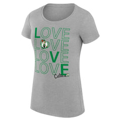 Boston Celtics G-III 4Her by Carl Banks Women's Super-Slim Fit Lightweight Basketball Love T-Shirt Heather Gray
