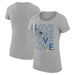 Golden State Warriors G-III 4Her by Carl Banks Women's Super-Slim Fit Lightweight Basketball Love T-Shirt Heather Gray outlet