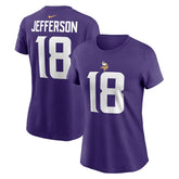 Justin Jefferson Minnesota Vikings Women's Player Name & Number T-Shirt - Purple T-shirts