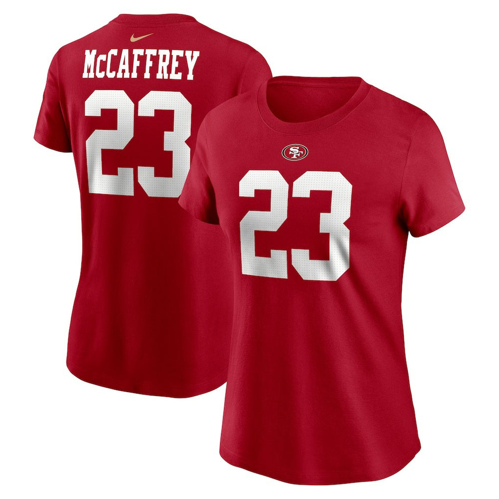 Christian McCaffrey San Francisco 49ers Women's Player Name & Number T-Shirt - Scarlet T-shirts
