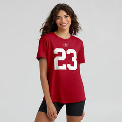 Christian McCaffrey San Francisco 49ers Women's Player Name & Number T-Shirt - Scarlet T-shirts
