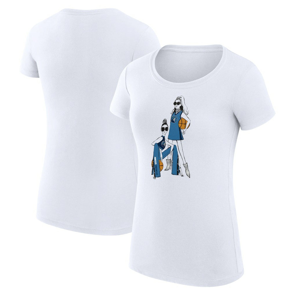 Minnesota Timberwolves G-III 4Her by Carl Banks Women's Super-Slim Fit Lightweight Basketball Girls T-Shirt White