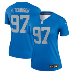 Aidan Hutchinson Detroit Lions Women's Alternate Legend Player Performance Top - Blue Tops