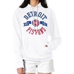 Detroit Pistons G-III 4Her by Carl Banks Women's City Pullover Hoodie White outlet