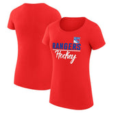 New York Rangers G-III 4Her by Carl Banks Women's Super-Slim Fit Lightweight Team Sport T-Shirt - Red | US 200602507