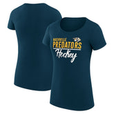 Nashville Predators G-III 4Her by Carl Banks Women's Super-Slim Fit Lightweight Team Sport T-Shirt - Navy | US 200602513