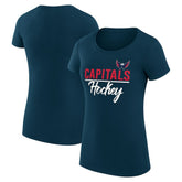 Washington Capitals G-III 4Her by Carl Banks Women's Super-Slim Fit Lightweight Team Sport T-Shirt - Navy | US 200602518