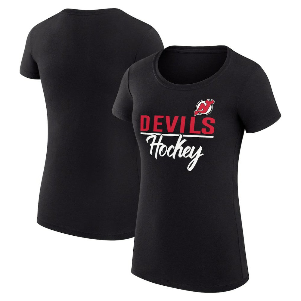 New Jersey Devils G-III 4Her by Carl Banks Women's Super-Slim Fit Lightweight Team Sport T-Shirt - Black | US 200602529